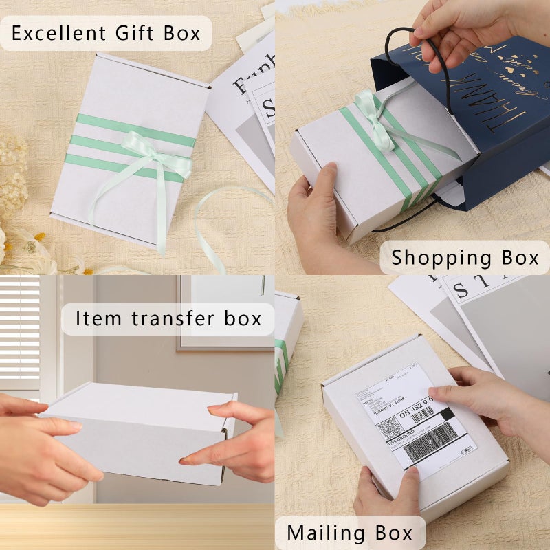 BIOBROWN 7x5x2"" 50 Pack Corrugated Cardboard Boxes Small Shipping Box for Packaging Small Business Mailer Mailing White - Image 3
